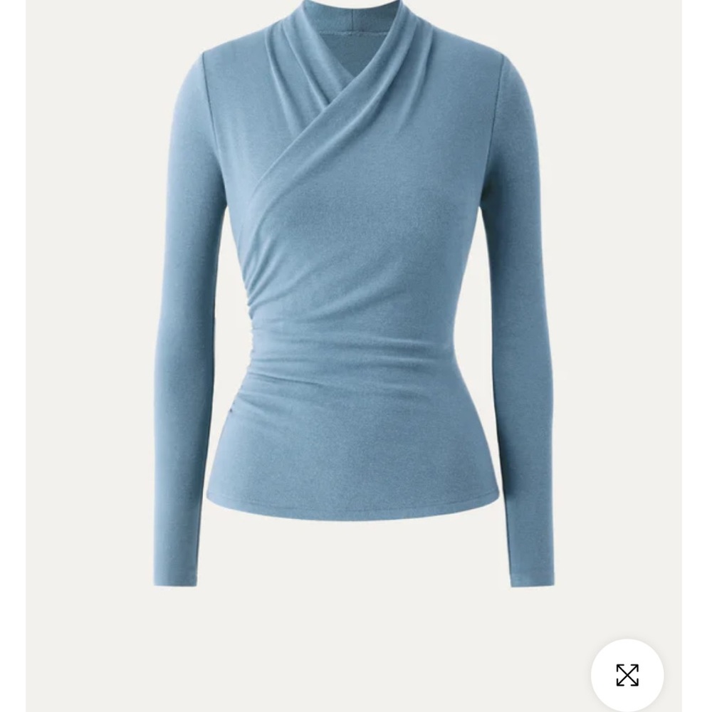 OGL Surplice Long Sleeve Top Dusk Blue Size Small